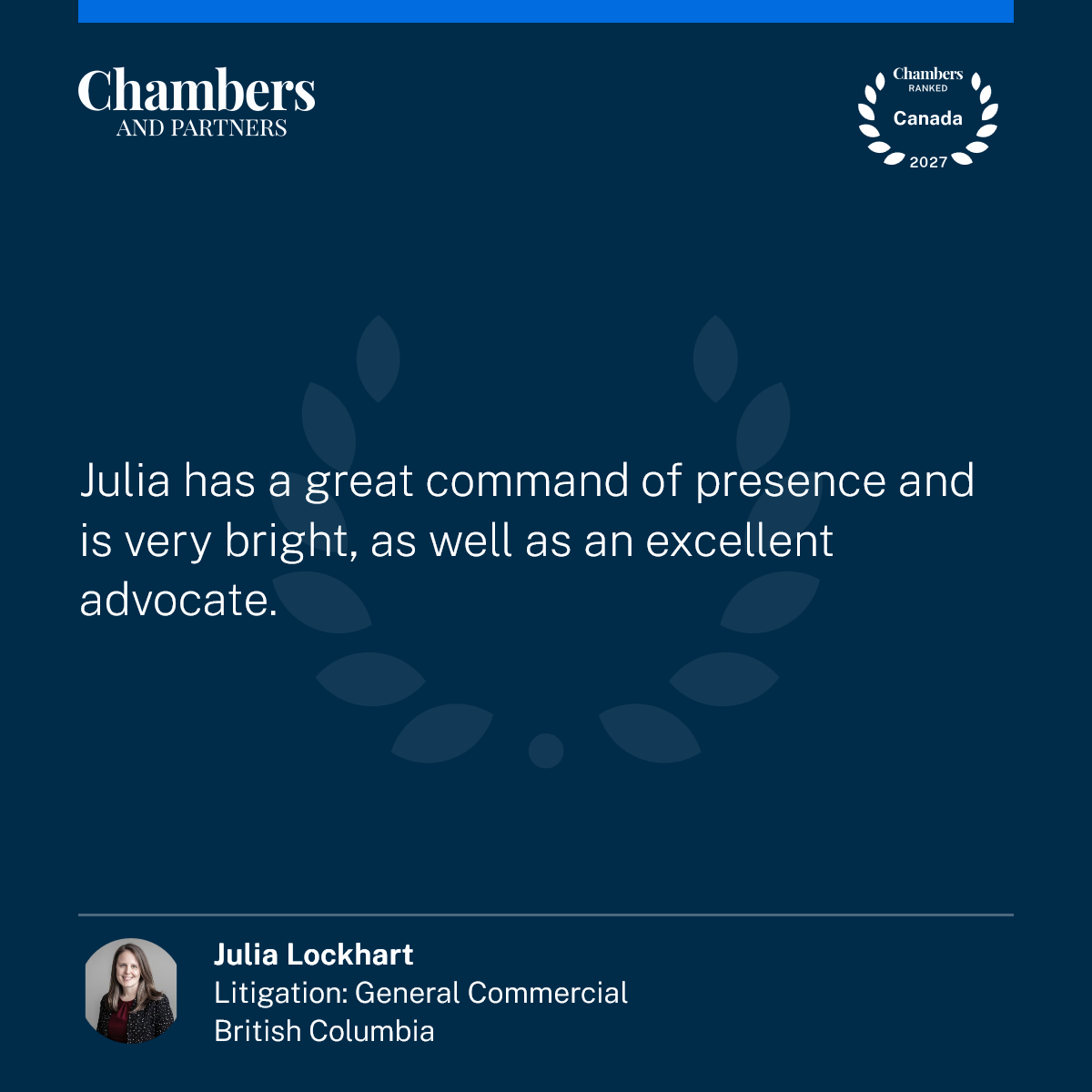 Julia is an excellent advocate