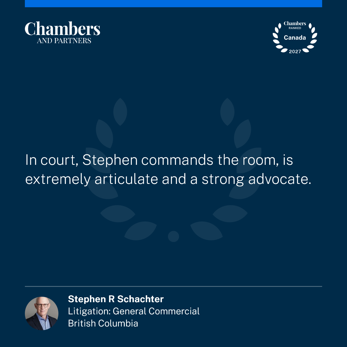 Stephen is a strong advocate
